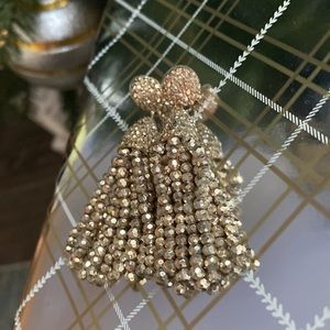 Bauble Bar Gold Beaded Tassel Earrings
